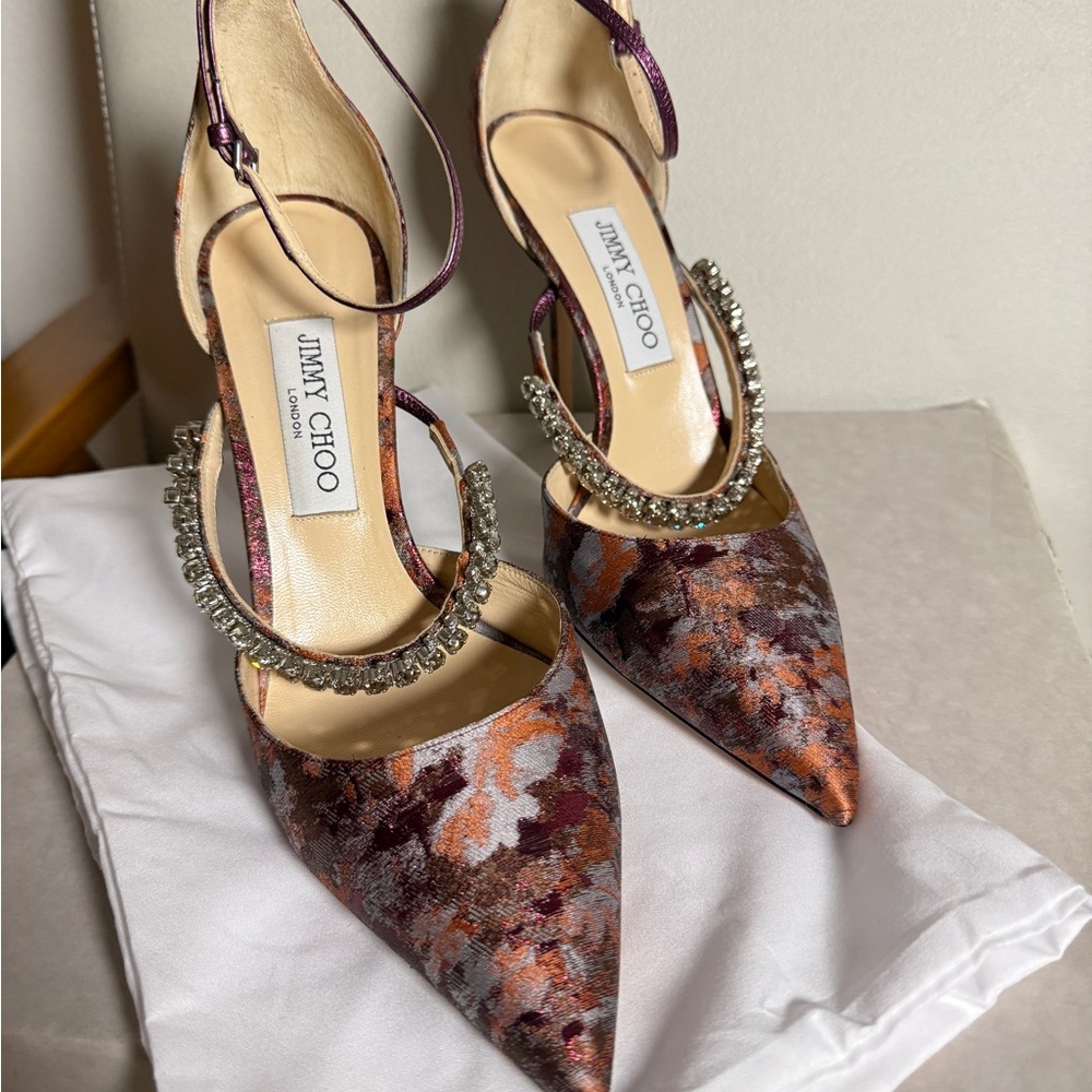 Jimmy Choo Bobbie Embellished Heels 100 - Picture 3 of 9